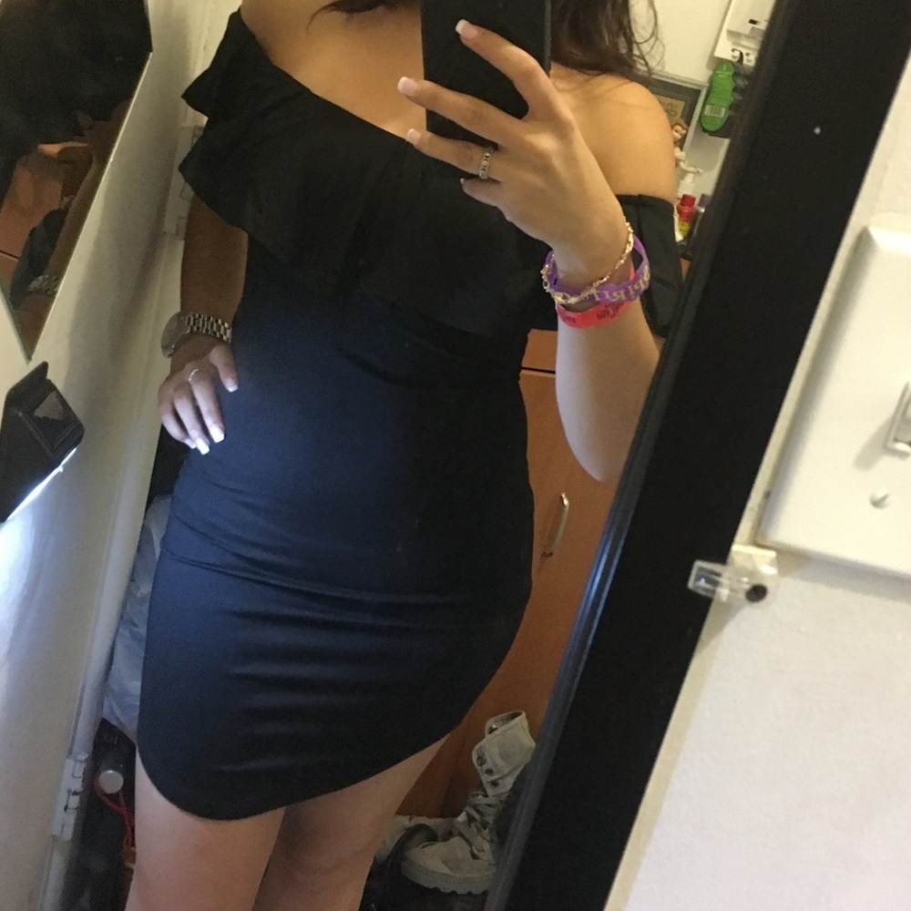 Off the shoulder mini dress
